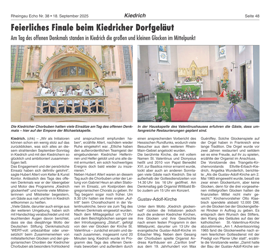 Feierliches Finale beim Kiedricher Dorfgeläut